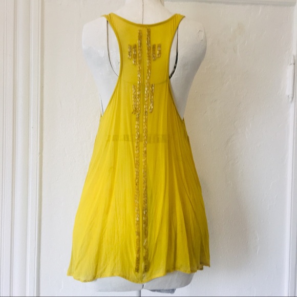 FREE PEOPLE sheer beaded racerback tank top - Picture 4 of 8